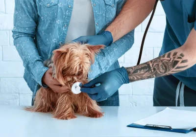 pet-owner-with-yorkshire-terrier-on-visit-to-vet-d-5SEJQMC-1.webp